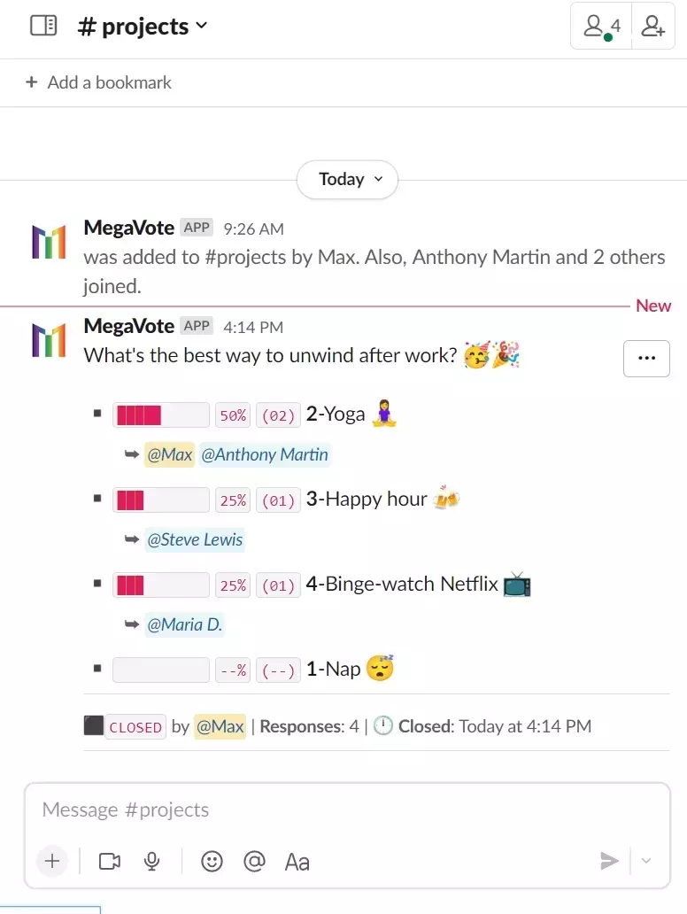 Create a poll in Slack - from another Poll