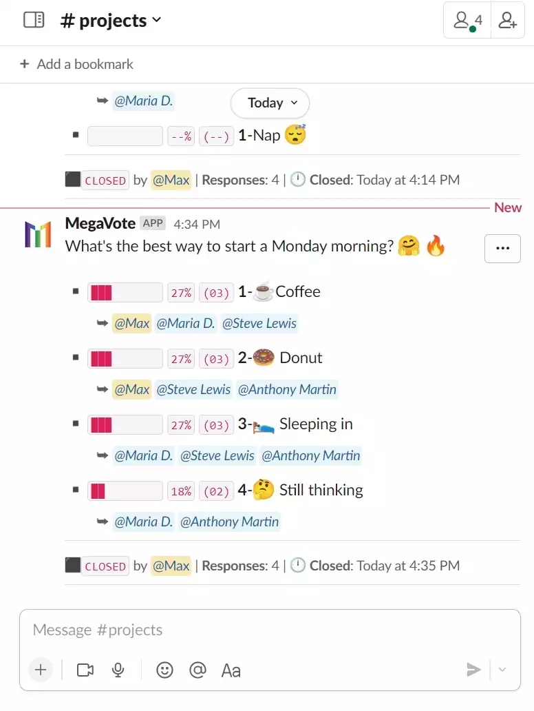 Create a poll in Slack - by cloning an existing Poll